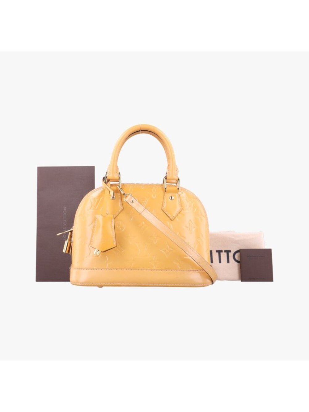 Louis Vuitton Alma BB Rose Florentine Vernis Handbag